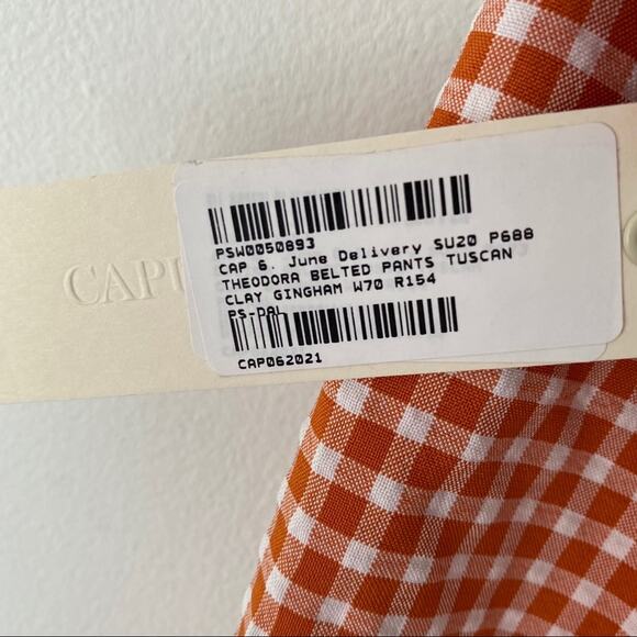 Capulet Revolve Gingham Belted Pants small NWTs - Picture 6 of 7